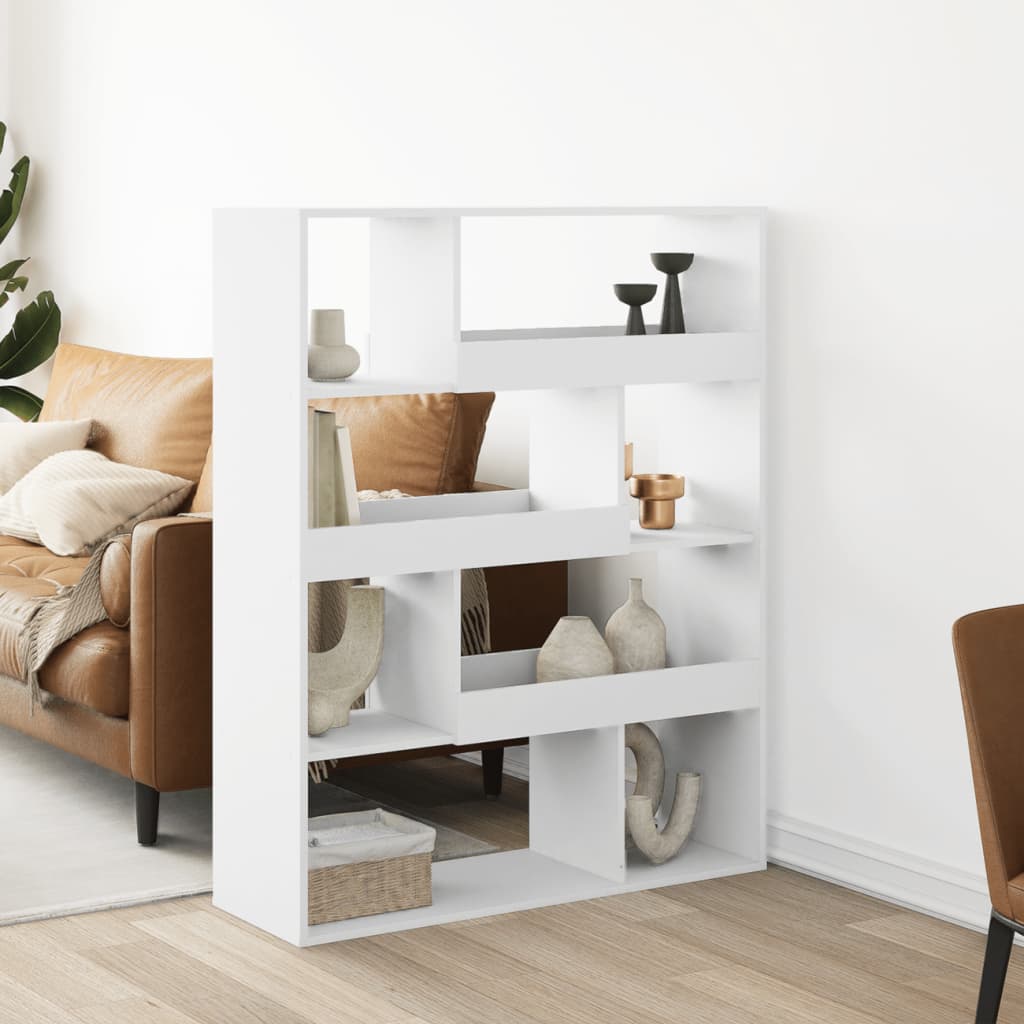 Room Divider White 100x33x125.5 cm Engineered Wood - vid-3309483 - Charlotte Dunes
