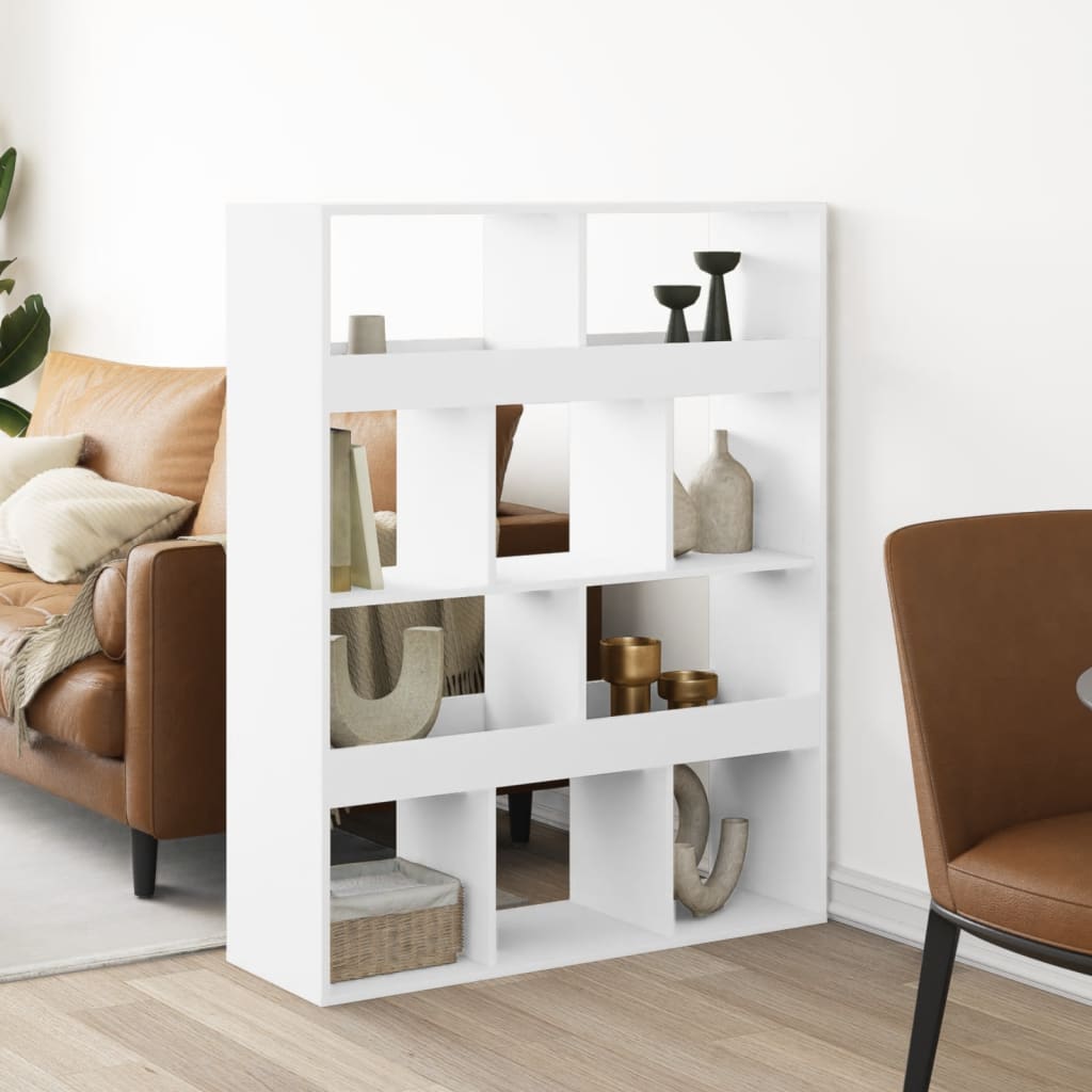 Room Divider White 100x33x125.5 cm Engineered Wood - vid-3309519 - Charlotte Dunes
