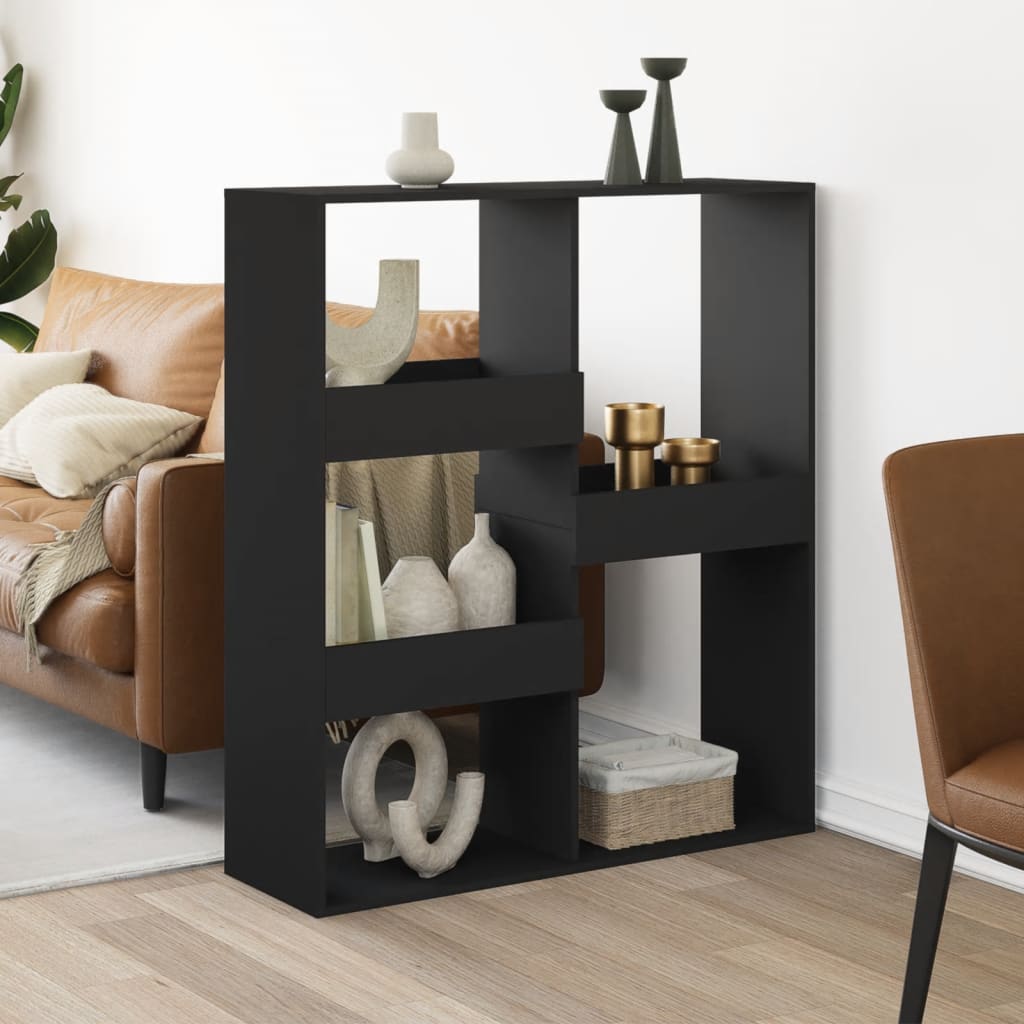 Room Divider Black 100x33x115 cm Engineered Wood - Charlotte Dunes