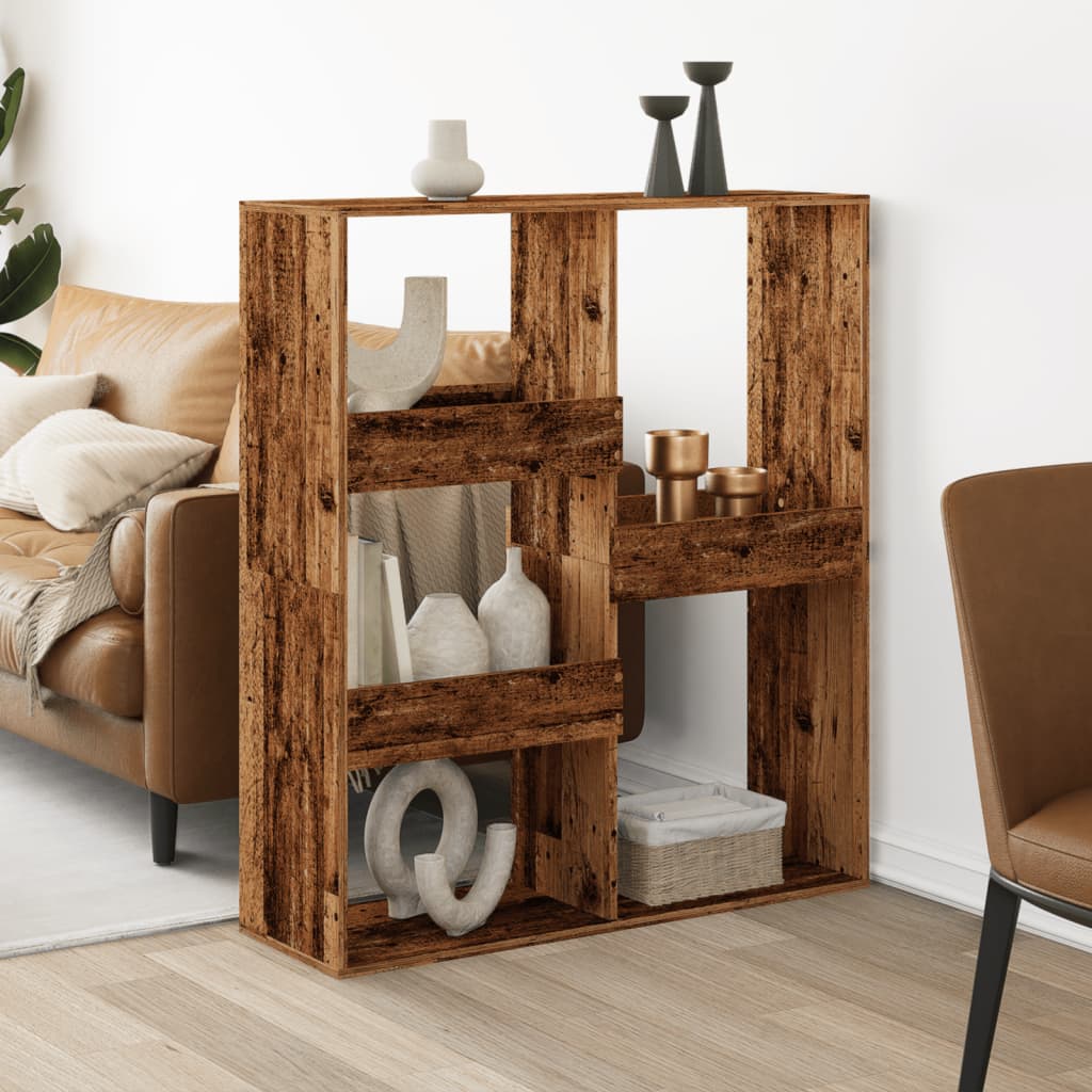 Room Divider Old Wood 100x33x115 cm Engineered Wood - Charlotte Dunes