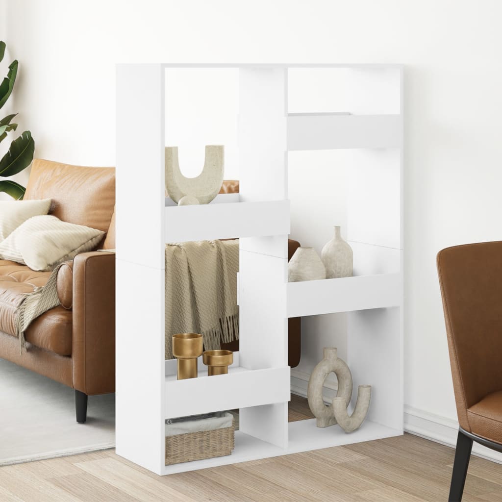 Room Divider White 100x33x135 cm Engineered Wood - Charlotte Dunes