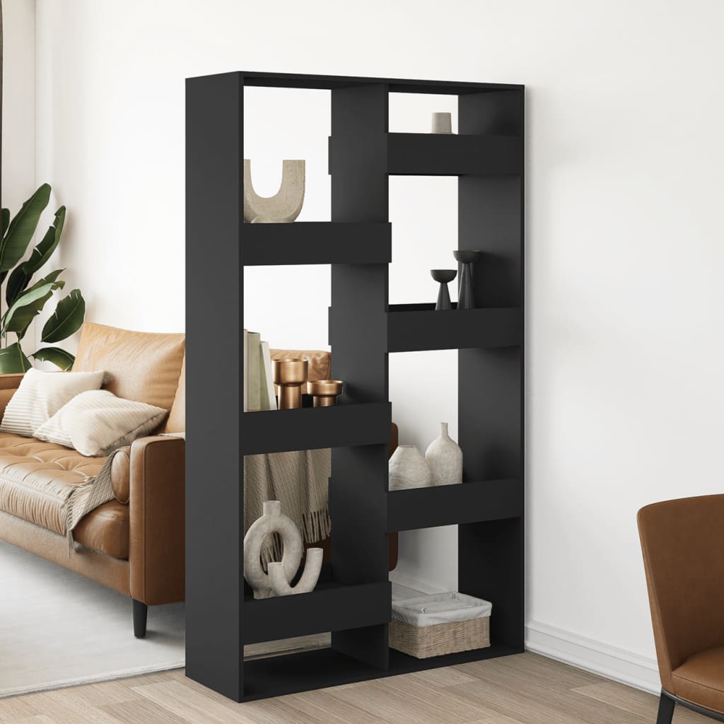 Room Divider Black 100x33x175 cm Engineered Wood - Charlotte Dunes