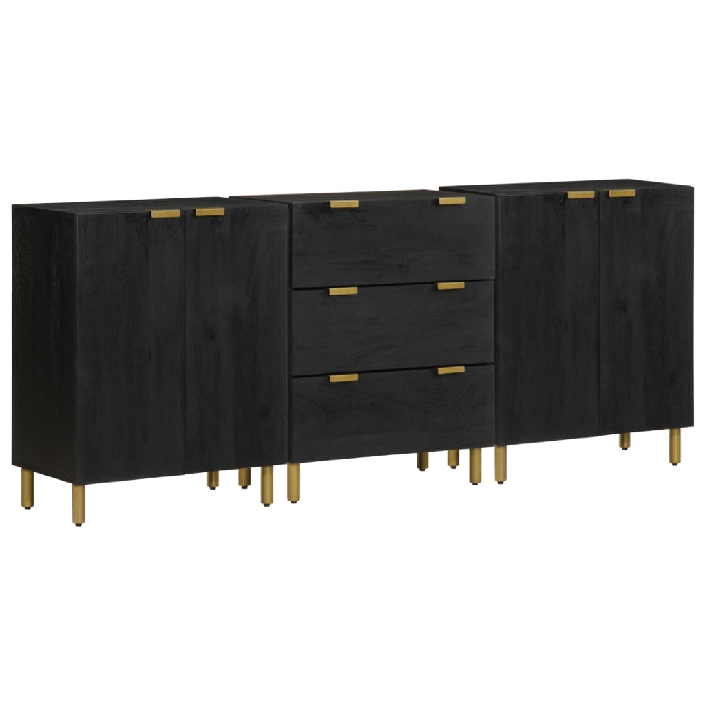 3 Piece Sideboards Black Engineered Wood - Casper Homes