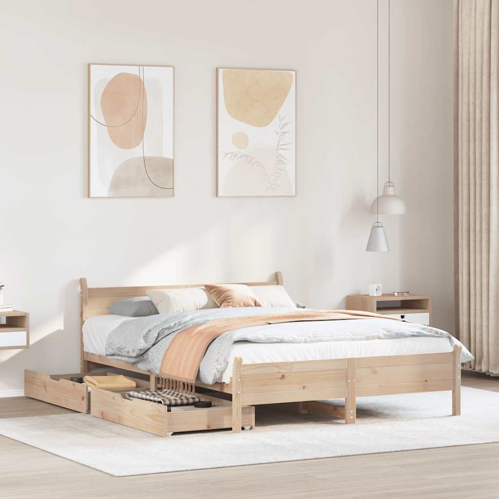 Bedframe 120x200cm Solid Wood Pine - Direct Imports