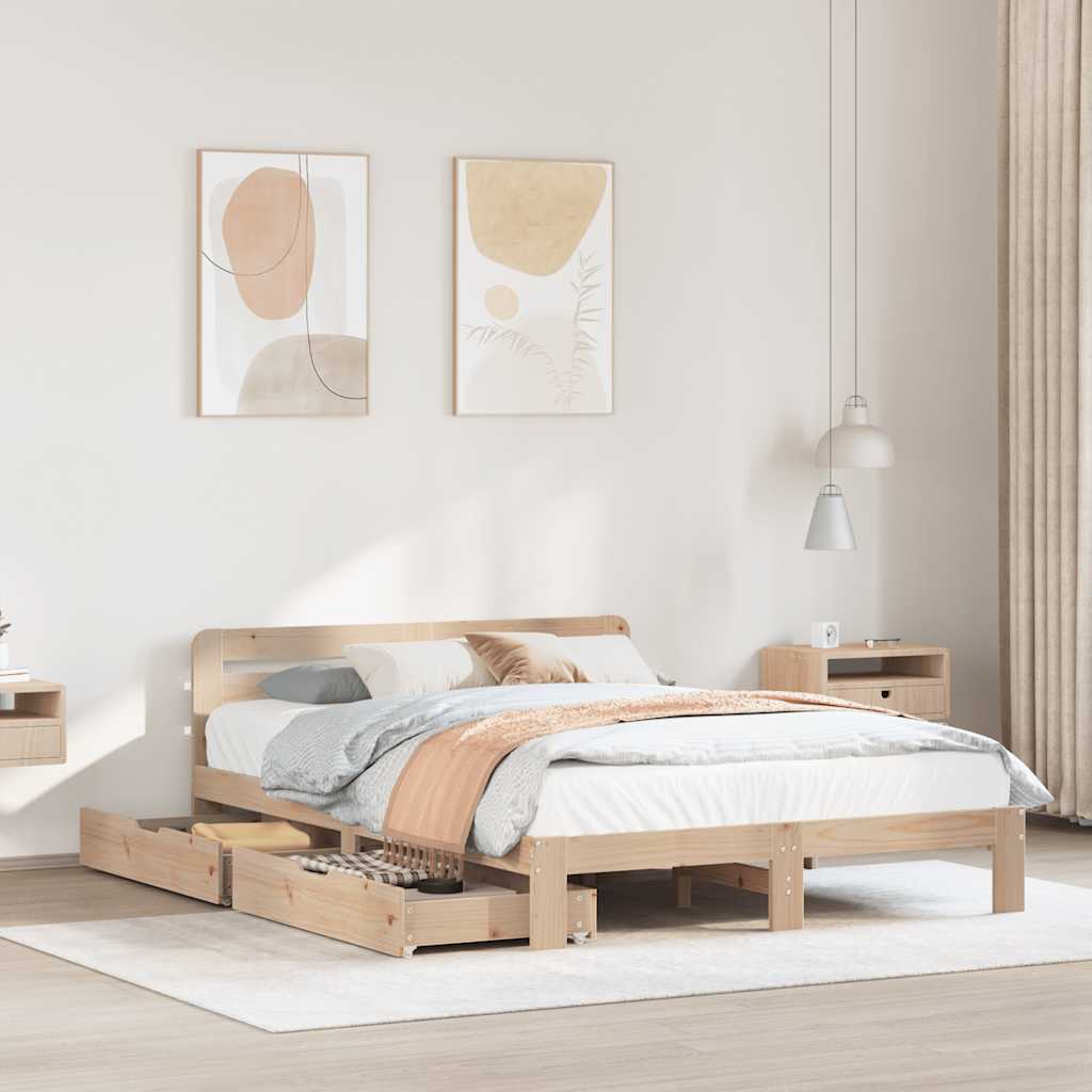 Bedframe 140x200cm Solid Wood Pine - Tyrell & Tyrell