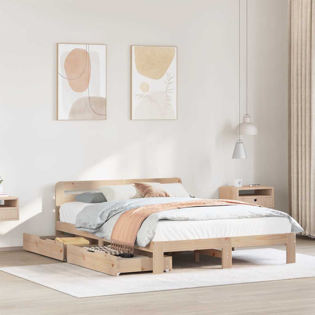 Bedframe 160x200cm Solid Wood Pine - Decor Base