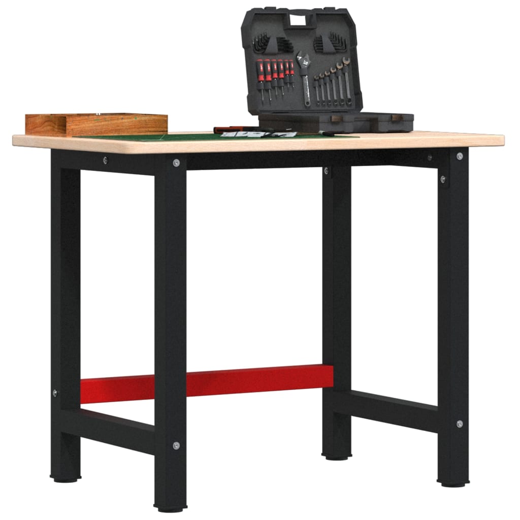 Workbench 100x60x81.5 cm Solid Wood Oak Rectangular - Brittle & Co