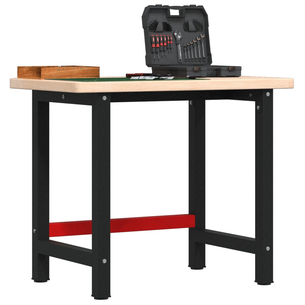 Workbench 100x60x83 cm Solid Wood Oak Rectangular - Brittle & Co