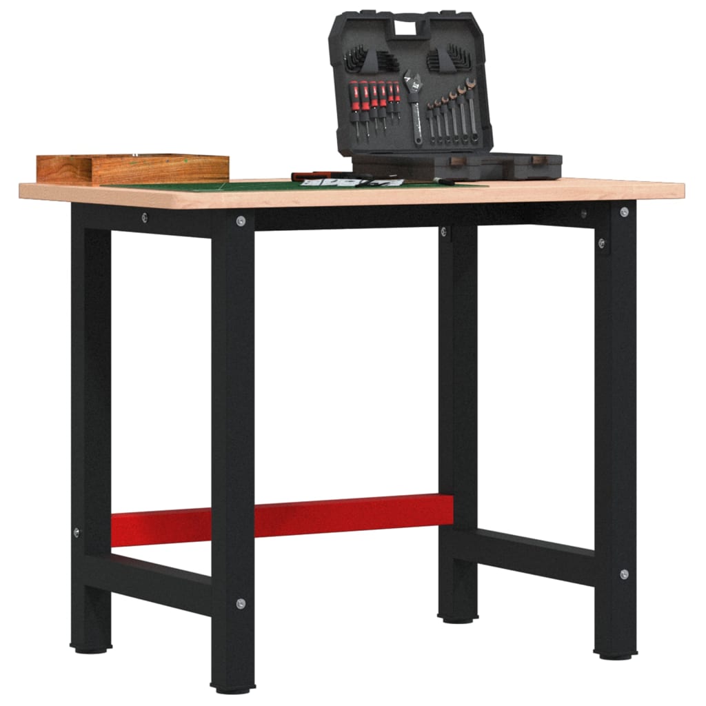 Workbench 100x60x81.5 cm Solid Wood Beech Rectangular - vid-3309660 - Brittle & Co