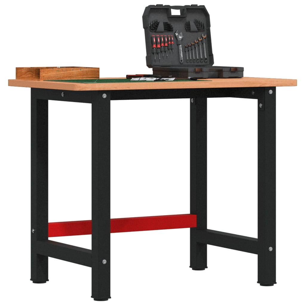 Workbench 100x60x81.5 cm Solid Wood Beech Rectangular - vid-3309662 - Brittle & Co