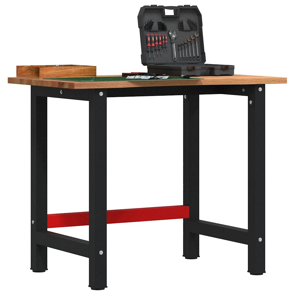 Workbench Light Brown 100x60x81.5 cm Solid Wood Oak - Unbeatable Bargains