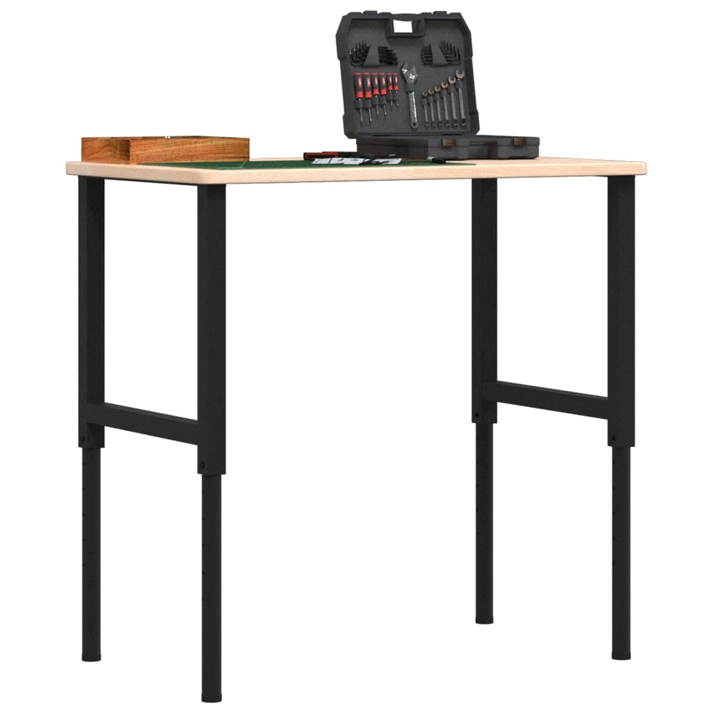 Workbench 100x60x(71.5-98) cm Solid Wood Oak Rectangular - vid-3309678 - Direct Imports