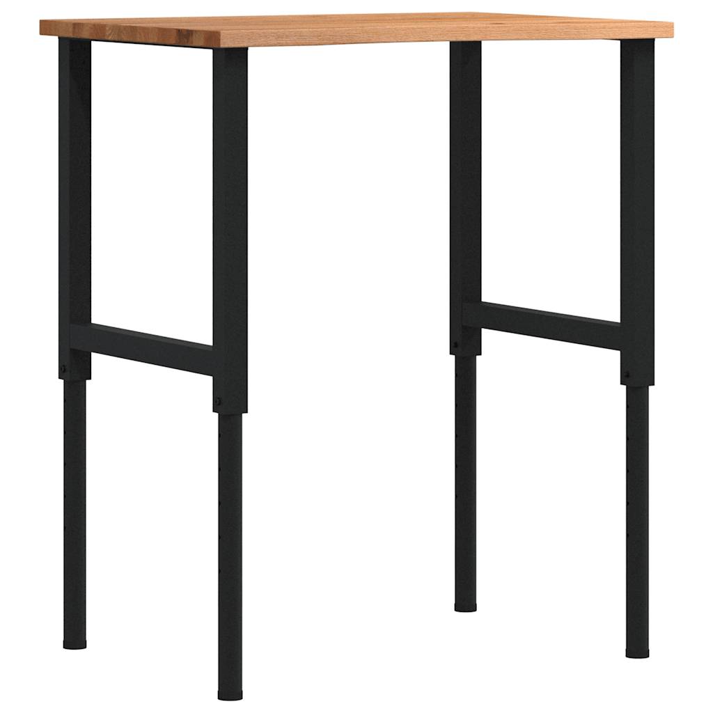 Workbench Light Brown 80x60x(71.5-98) cm Solid Wood Oak - Decor Base