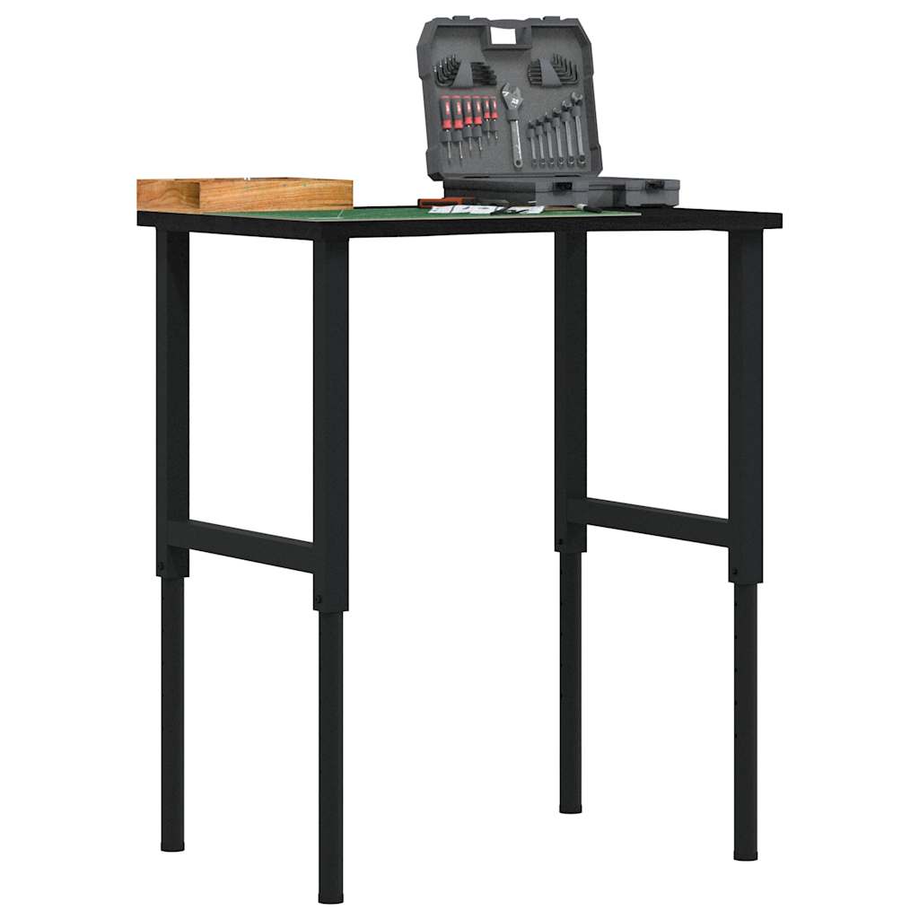 Workbench Dark Brown 80x60x(71.5-98) cm Solid Wood Oak - Merkel Designers