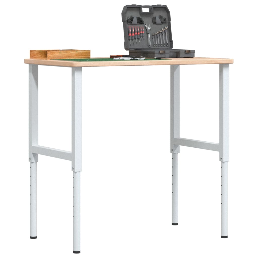 Workbench 100x60x(71.5-98) cm Solid Wood Oak Rectangular - vid-3309700 - Direct Imports