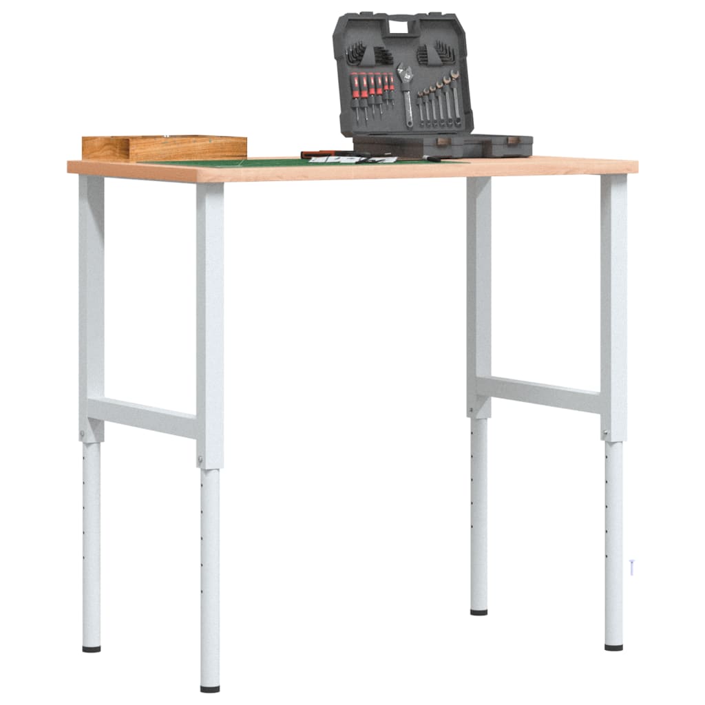 Workbench 100x60x(71.5-98) cm Solid Wood Beech Rectangular - Direct Imports