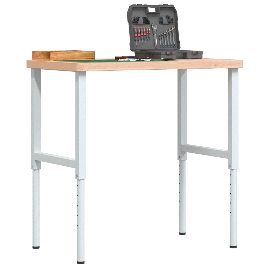 Workbench 100x60x(73-99.5) cm Solid Wood Beech Rectangular - vid-3309705 - Direct Imports