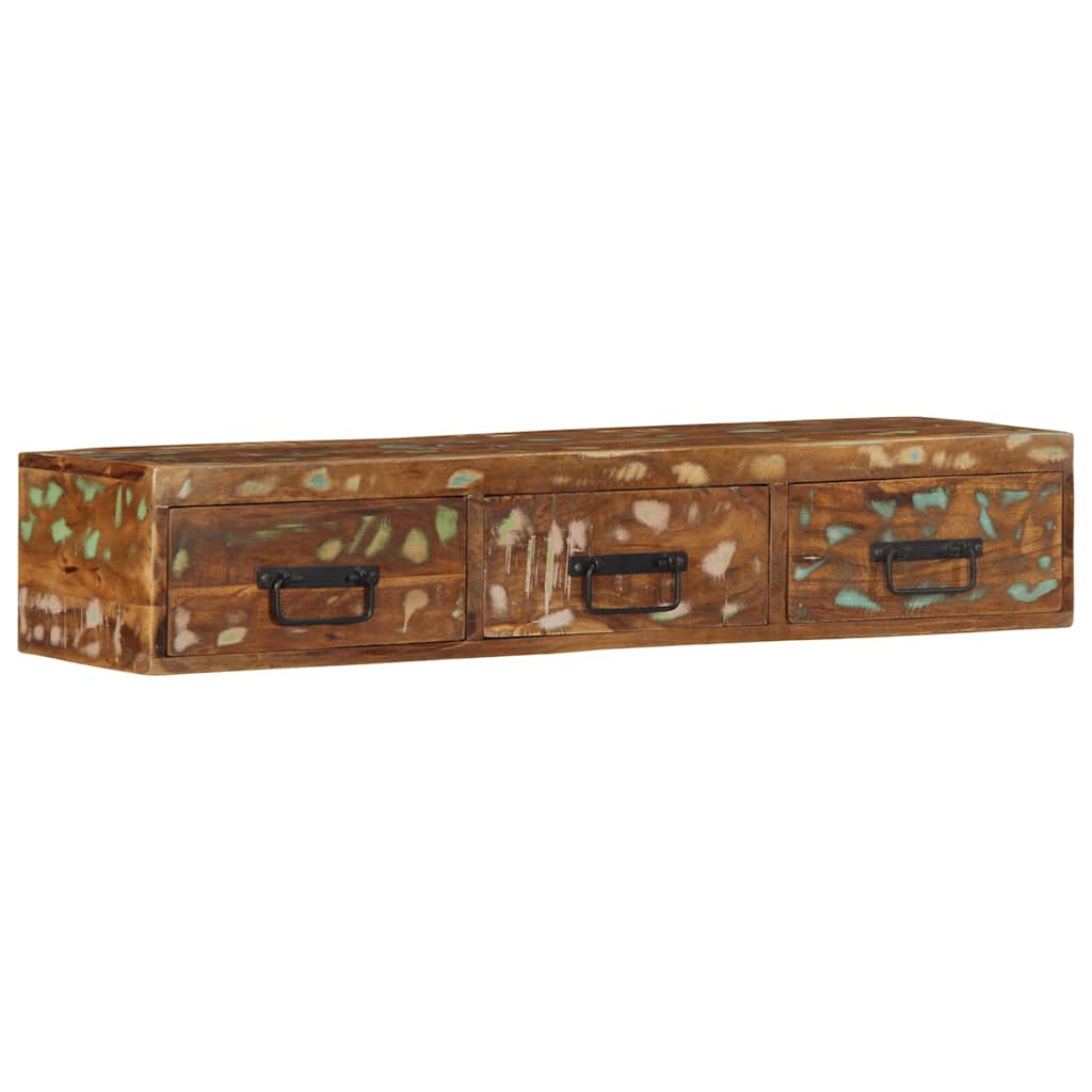 Wall-mounted TV Cabinet 100x30x19 cm Solid Wood Reclaimed - Decor Base