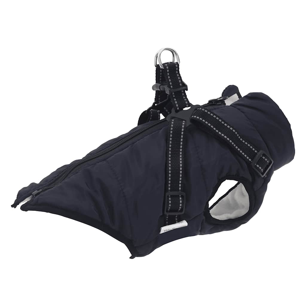 Dog Coat with Harness Waterproof Reflective Navy Blue L - All Things Good