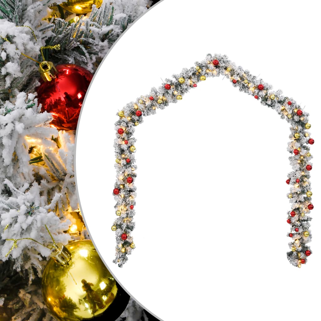 Geile Christmas Garland with Baubles and LED Lights Green 20 m PVC - Direct Imports
