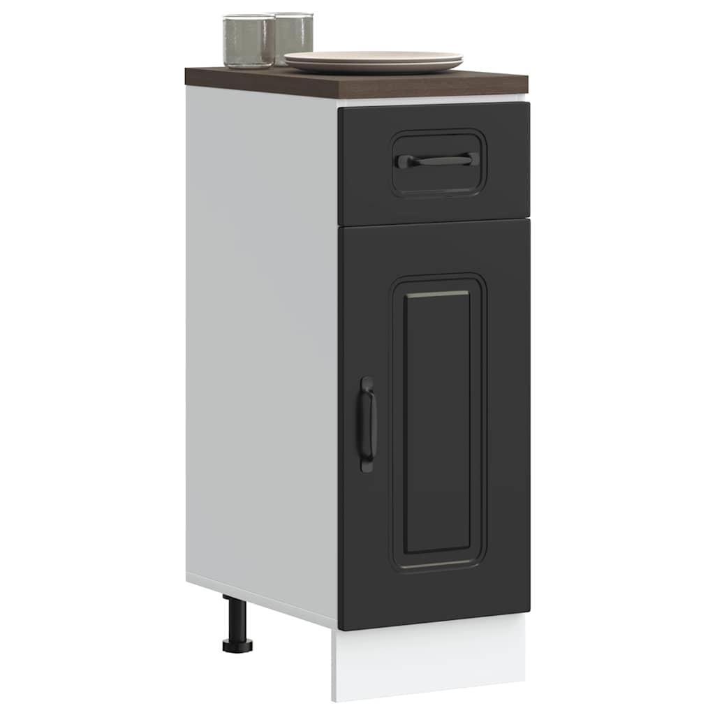 Kitchen Base Cabinet Kalmar Black Engineered Wood - Style and Chic