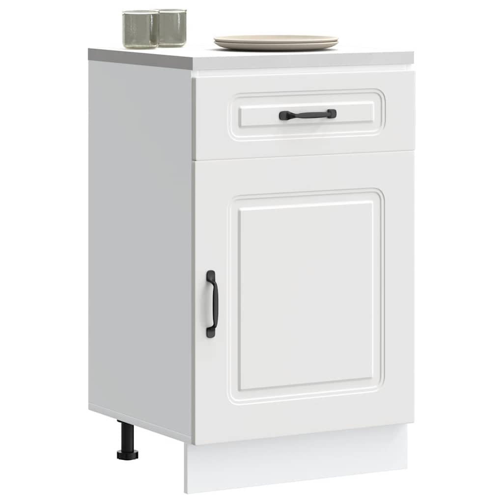 Kitchen Base Cabinet Kalmar White Engineered Wood - Merkel Designers