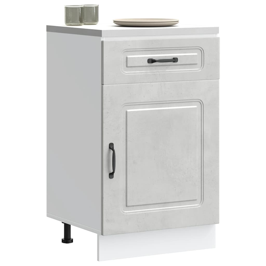 Kitchen Base Cabinet Kalmar Concrete Grey Engineered Wood - Decor Base