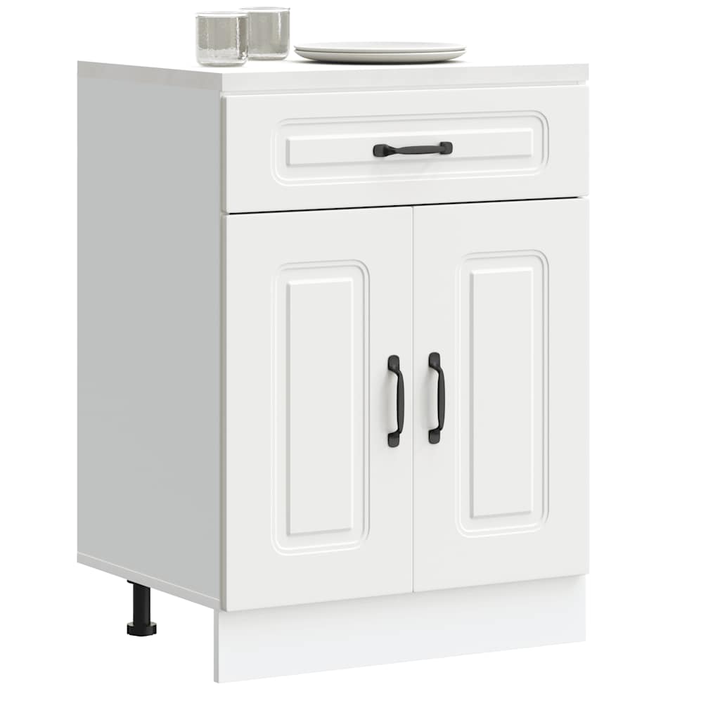 Kitchen Base Cabinet Kalmar White Engineered Wood - Merkel Designers