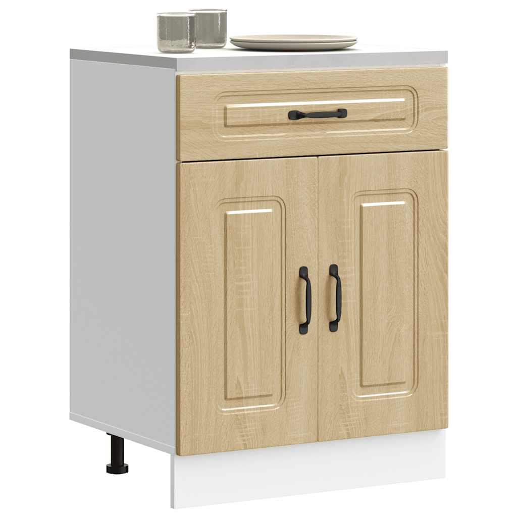 Kitchen Base Cabinet Kalmar Sonoma Oak Engineered Wood - Millennium Furniture