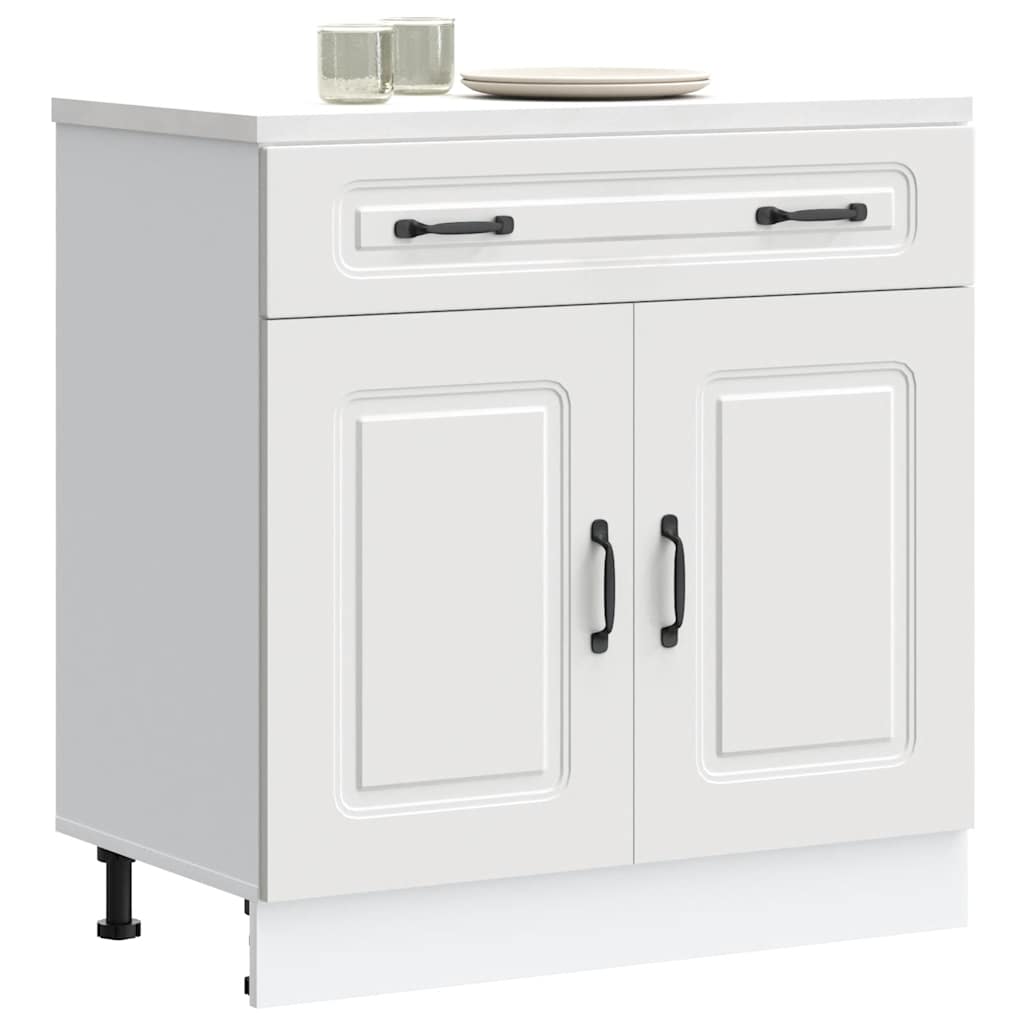 Kitchen Base Cabinet Kalmar White Engineered Wood - Sid & Sam