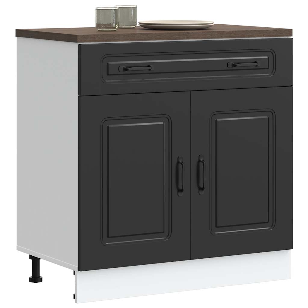 Kitchen Base Cabinet Kalmar Black Engineered Wood - Casper Homes