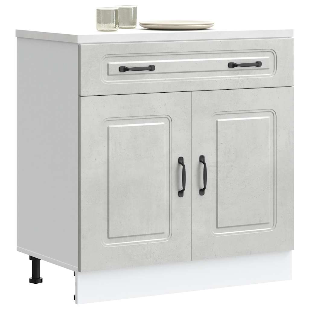 Kitchen Base Cabinet Kalmar Concrete Grey Engineered Wood - Merkel Designers