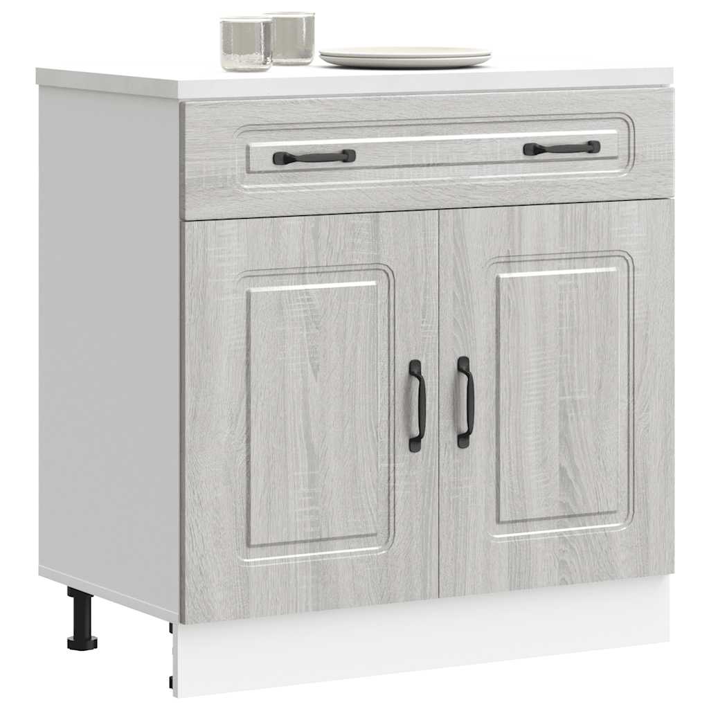 Kitchen Base Cabinet Kalmar Grey Sonoma Engineered Wood - Brittle & Co