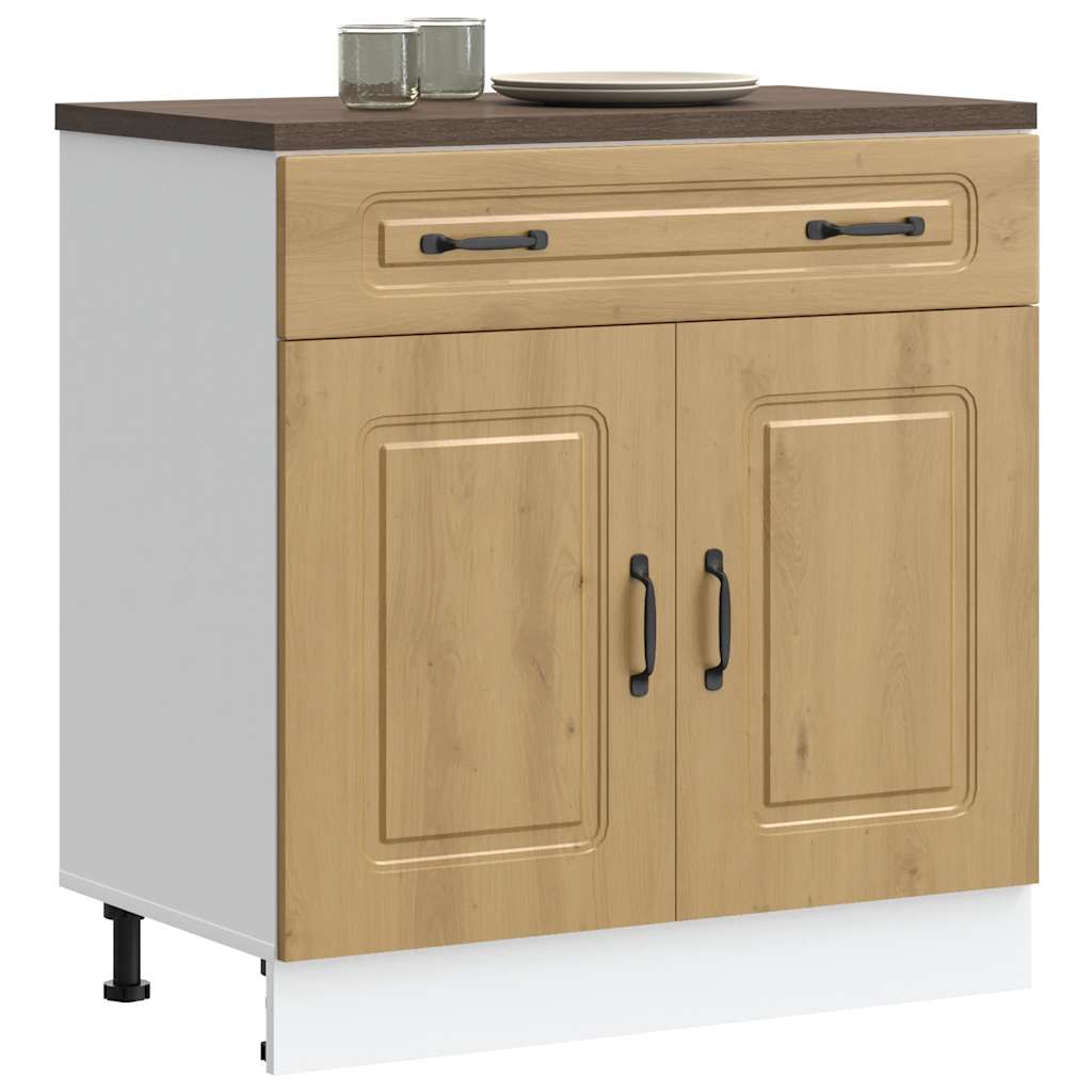 Kitchen Base Cabinet Kalmar Artisan Oak Engineered Wood - Millennium Furniture