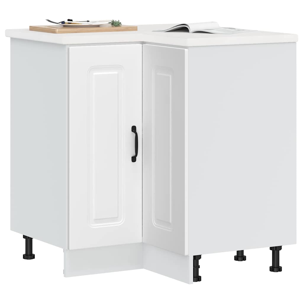 Kitchen Corner Base Cabinet Kalmar White Engineered Wood - Direct Imports