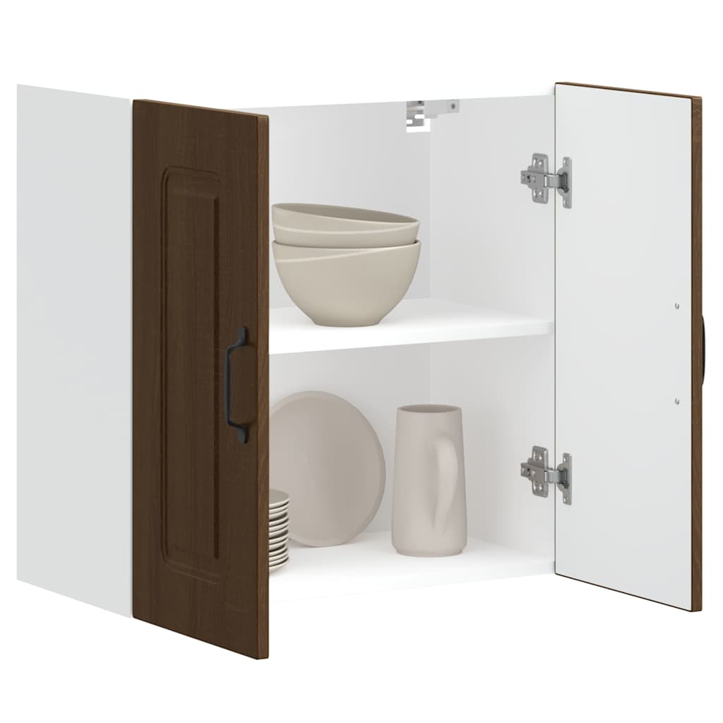 Kitchen Wall Cabinet Kalmar Brown Oak Engineered Wood - Unbeatable Bargains