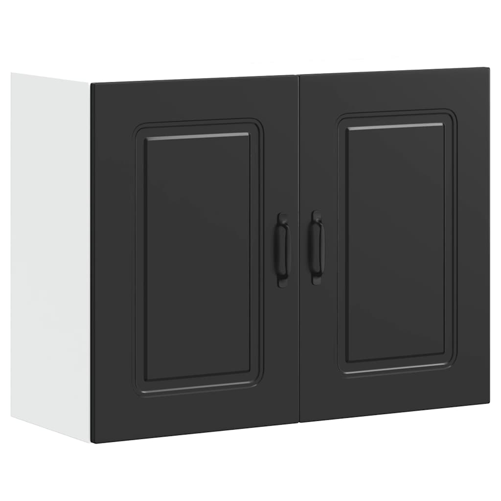 Kitchen Wall Cabinet Kalmar Black Engineered Wood - R and M Furniture