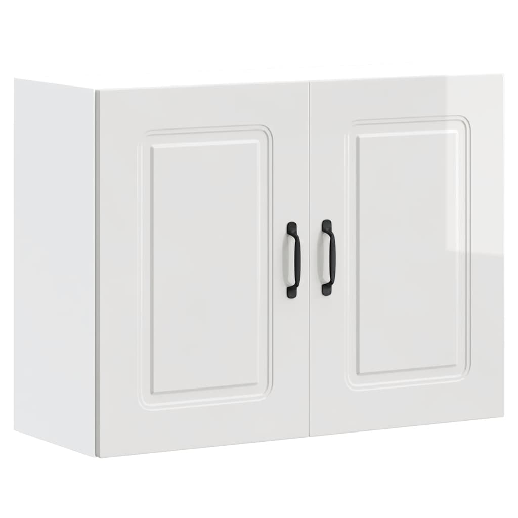 Kitchen Wall Cabinet Kalmar High Gloss White Engineered Wood - Decor Base