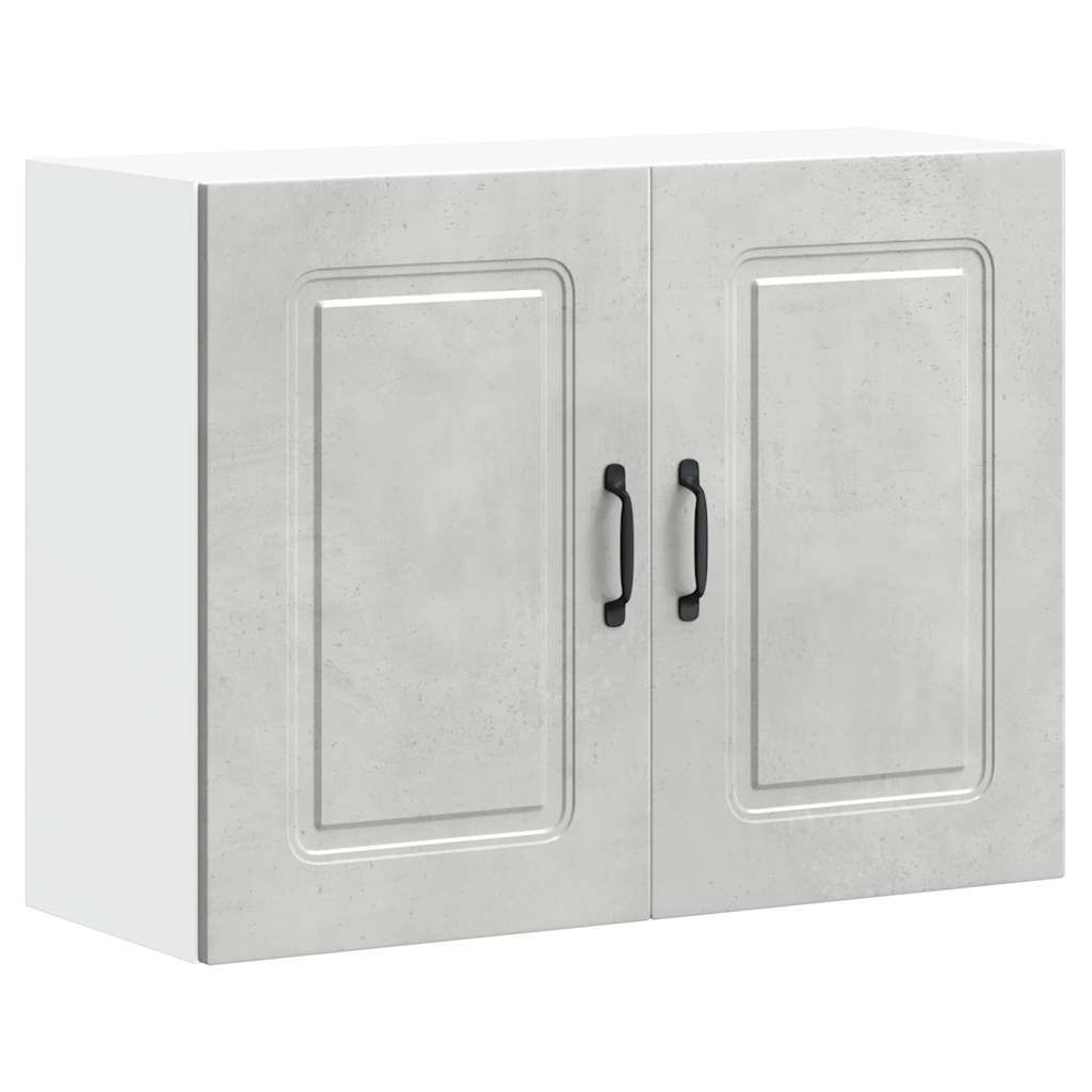Kitchen Wall Cabinet Kalmar Concrete Grey Engineered Wood - Sid & Sam