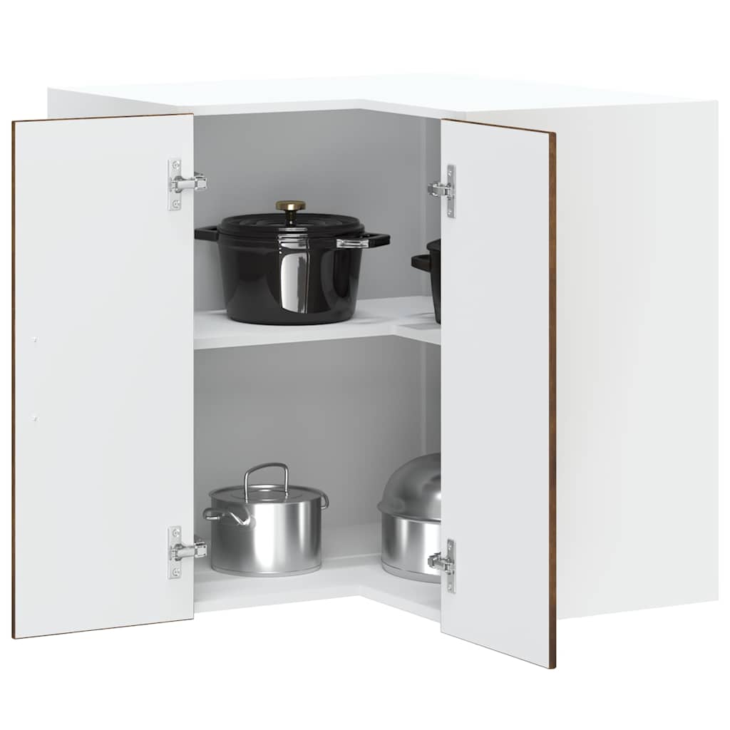 Kitchen Wall Corner Cabinet Kalmar Smoked Oak Engineered Wood - Charlotte Dunes