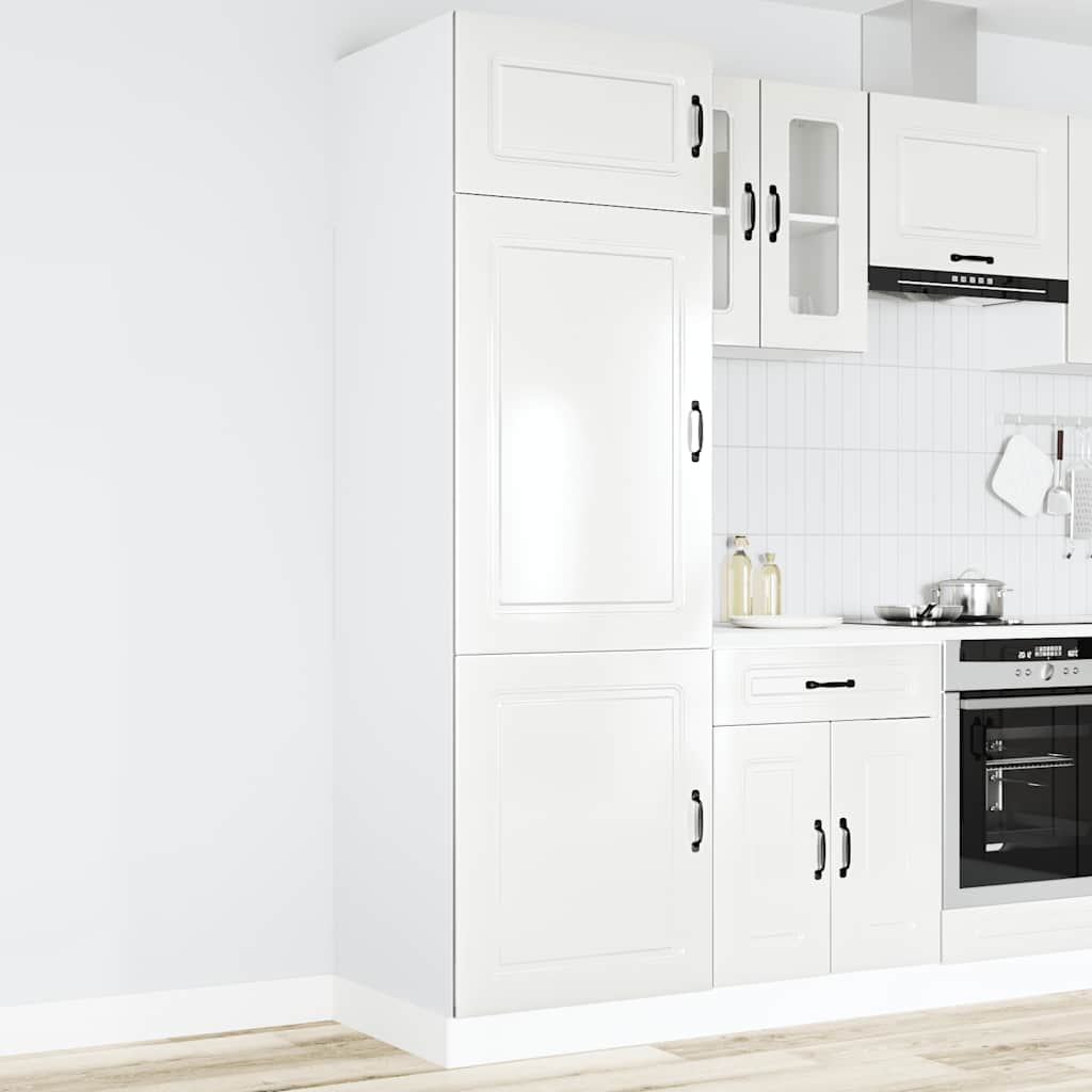 Kitchen Cupboard Kalmar High Gloss White Engineered Wood - Sid & Sam