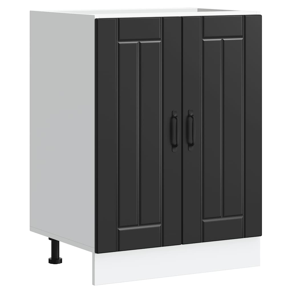 Sink Base Cabinet Lucca Black Engineered Wood - Merkel Designers