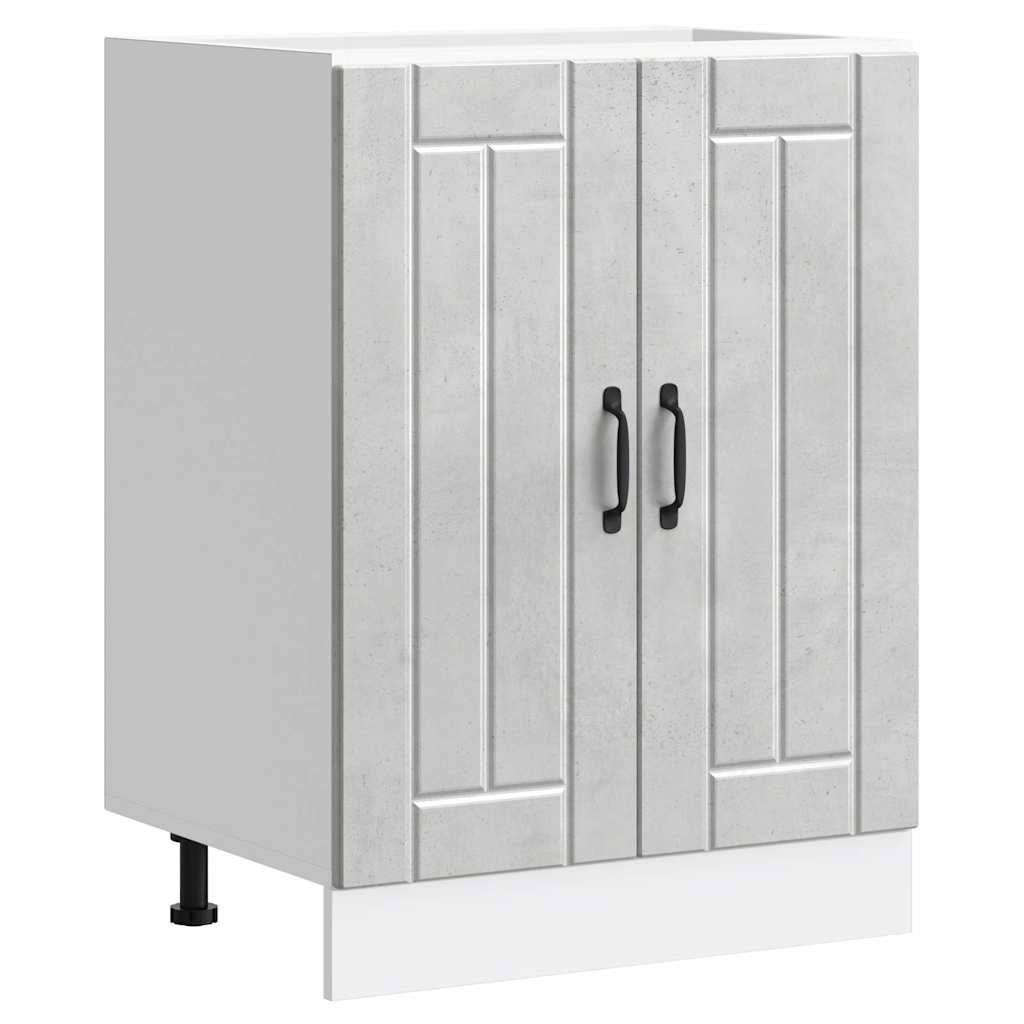 Sink Base Cabinet Lucca Concrete Grey Engineered Wood - Tyrell & Tyrell