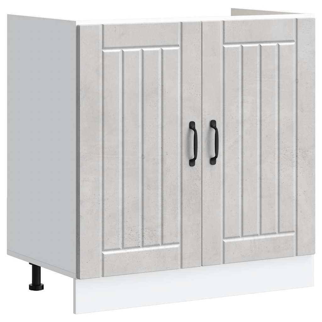 Sink Base Cabinet Lucca Concrete Grey Engineered Wood - Discount Dealers