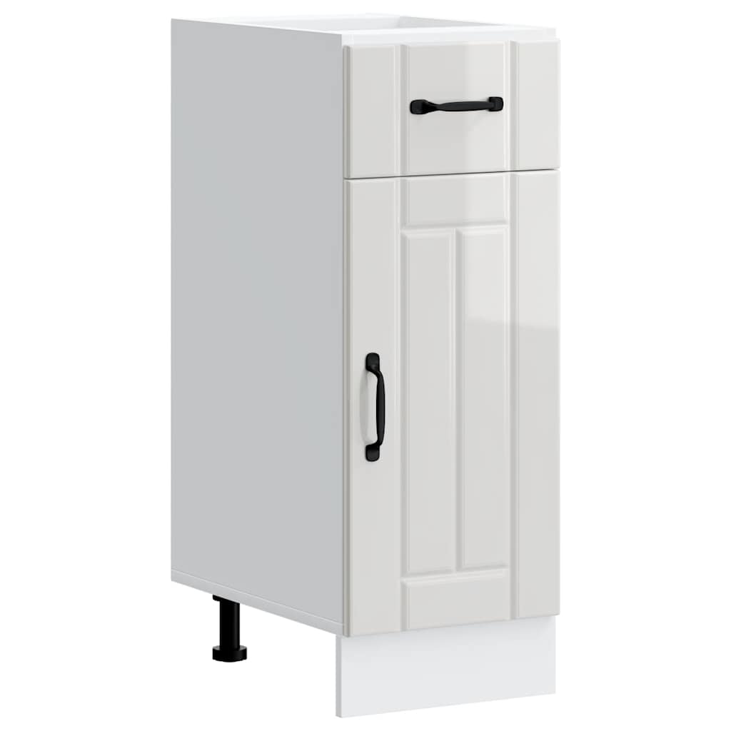 Kitchen Base Cabinet Lucca High Gloss White Engineered Wood - Tyrell & Tyrell
