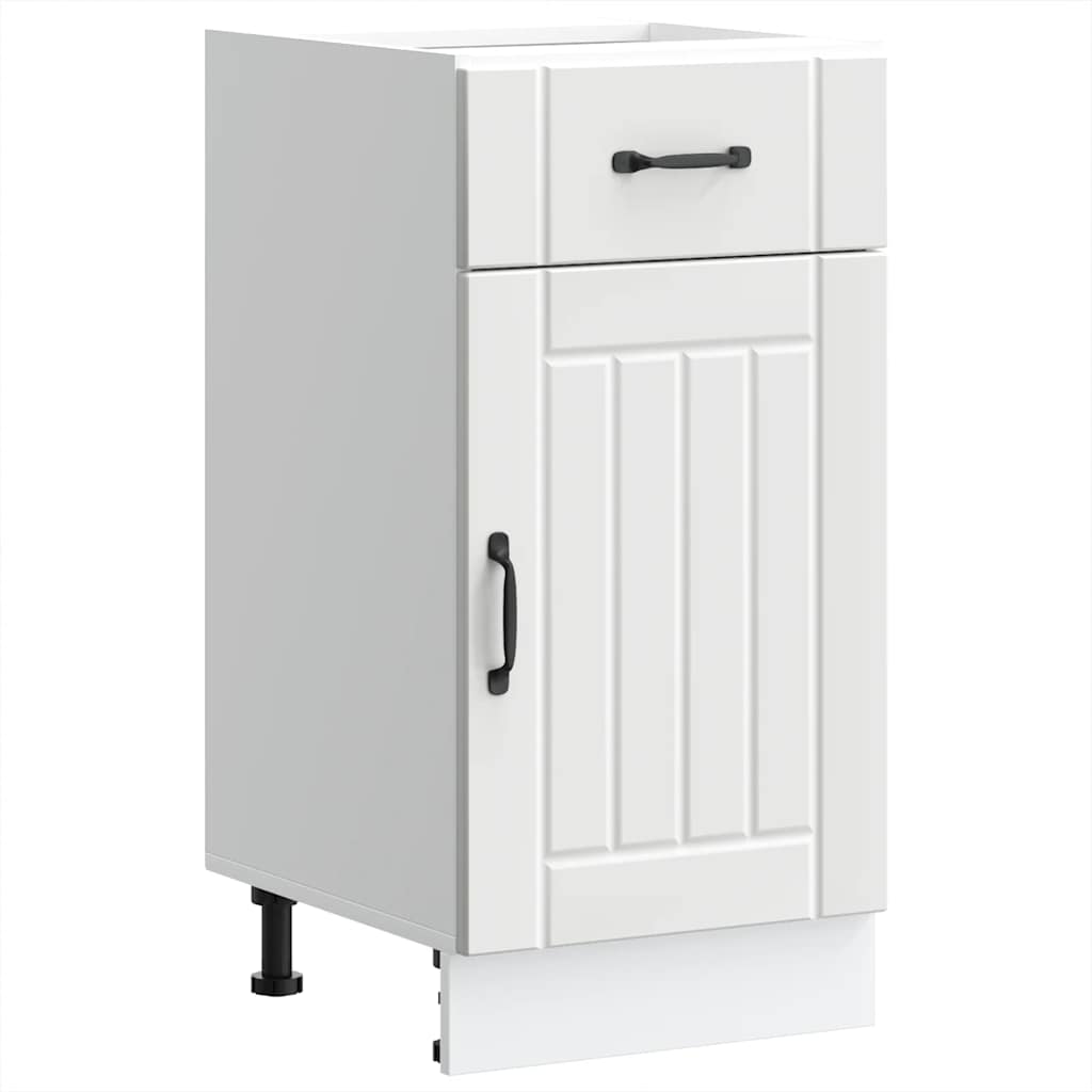 Kitchen Base Cabinet Lucca White Engineered Wood - Millennium Furniture