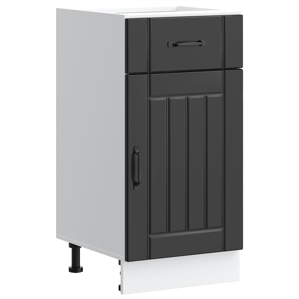 Kitchen Base Cabinet Lucca Black Engineered Wood - Design Hut