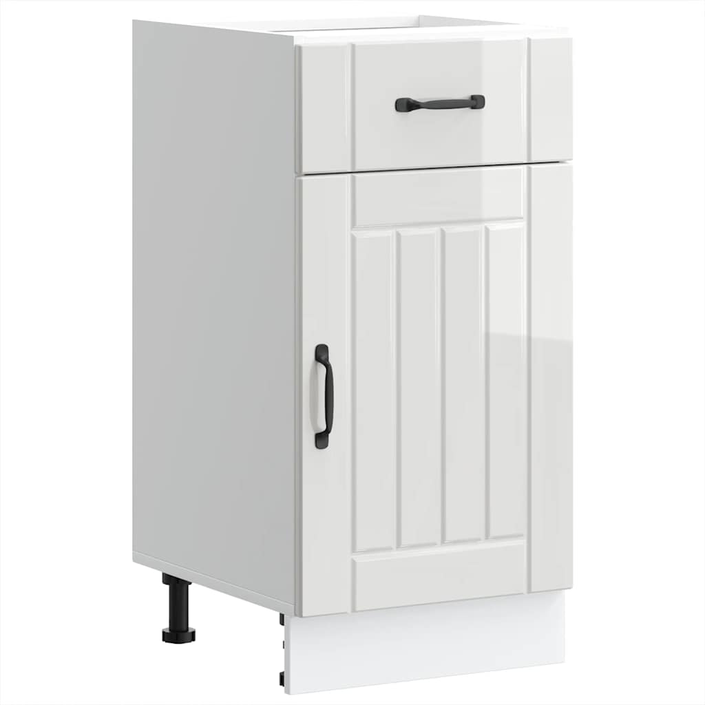 Kitchen Base Cabinet Lucca High Gloss White Engineered Wood - Unbeatable Bargains