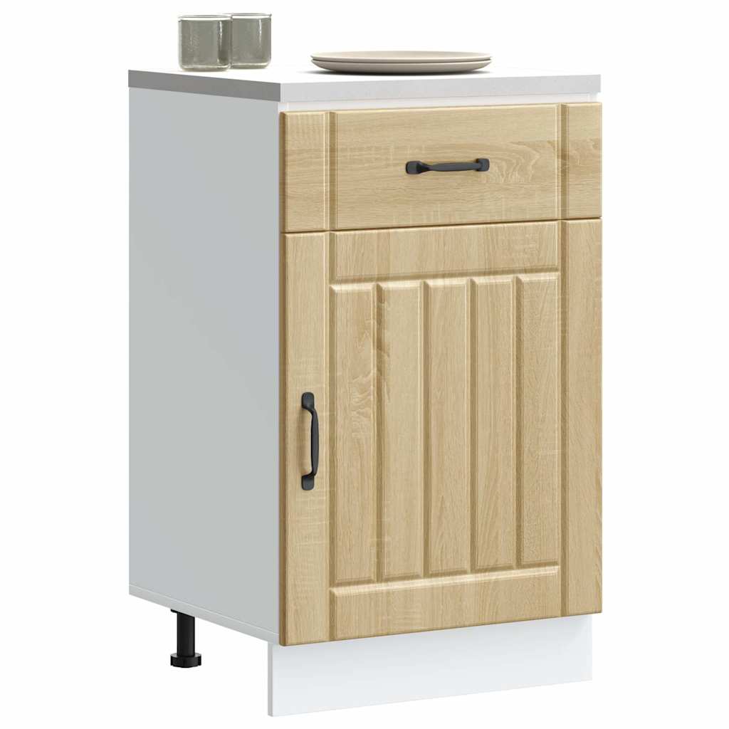 Kitchen Base Cabinet Lucca Sonoma Oak Engineered Wood - Merkel Designers