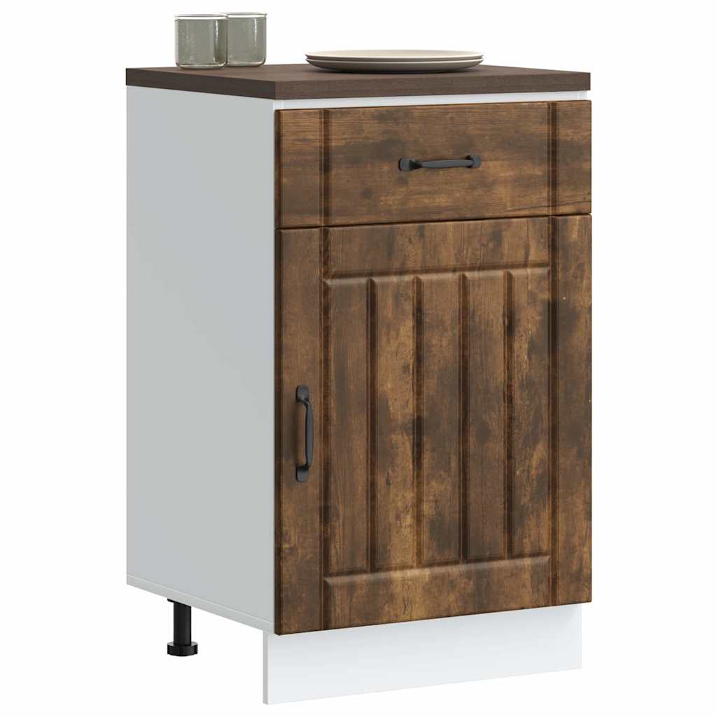 Kitchen Base Cabinet Lucca Smoked Oak Engineered Wood - All Things Good